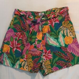Gibson Latimer High Waist Floral Print Shorts